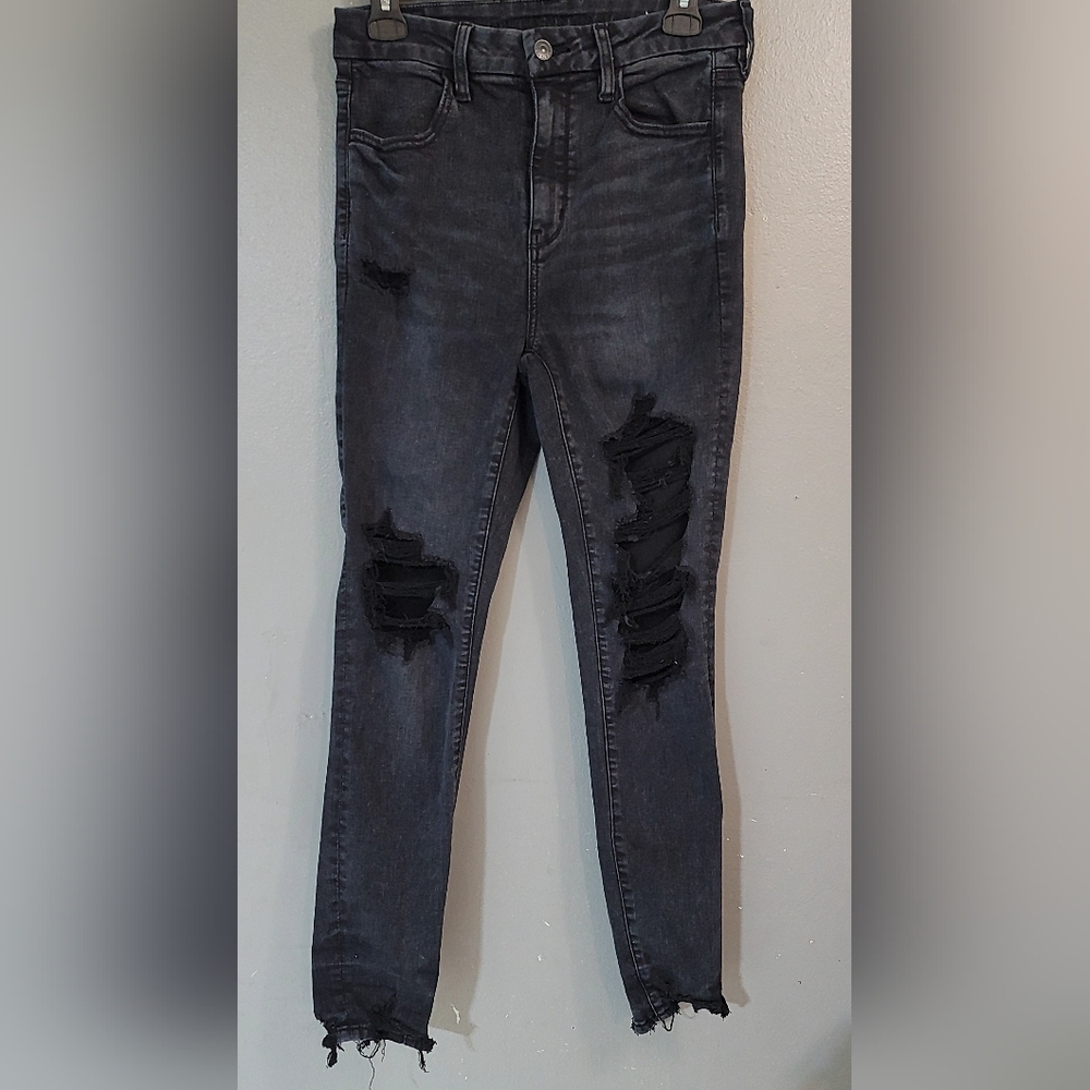 American Eagle Outfitters Black Ripped Skinny Jeans‎